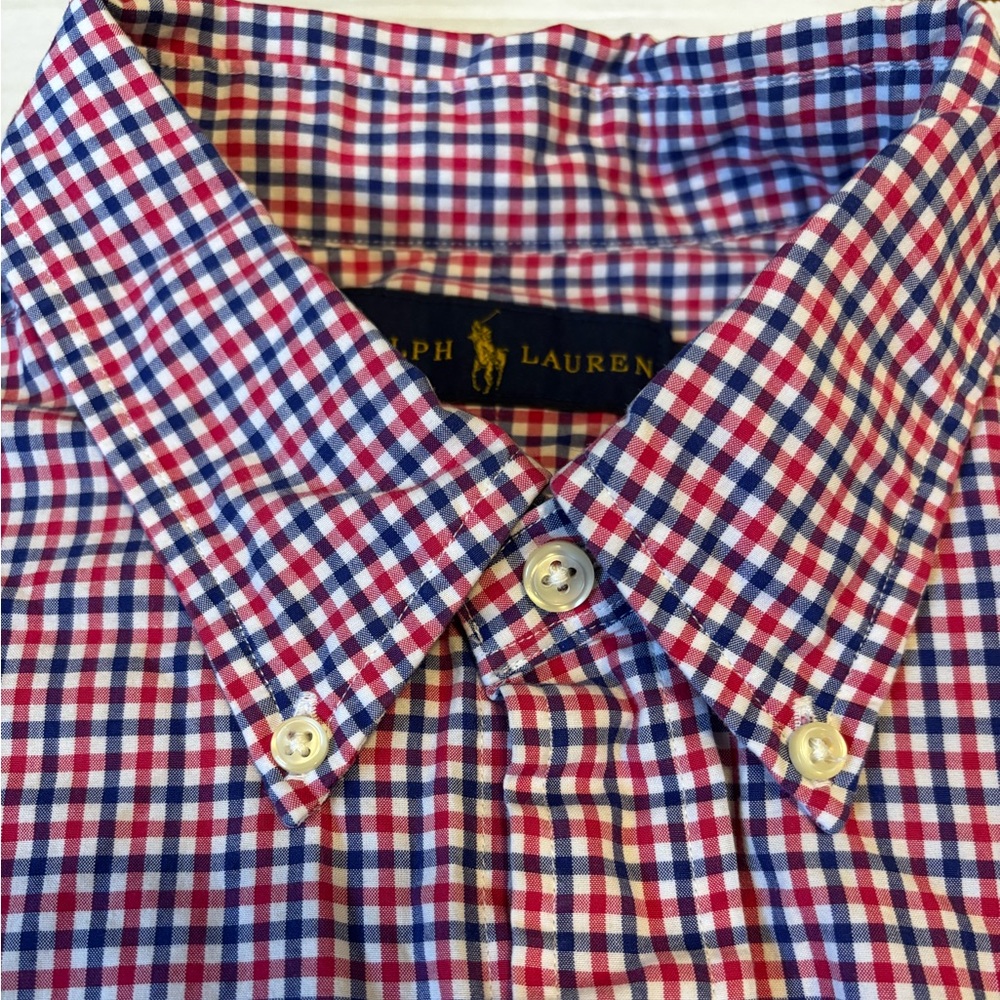 Ralph Lauren Men’s L/S button down red,white,blue UsedGoodCond. Size: Large